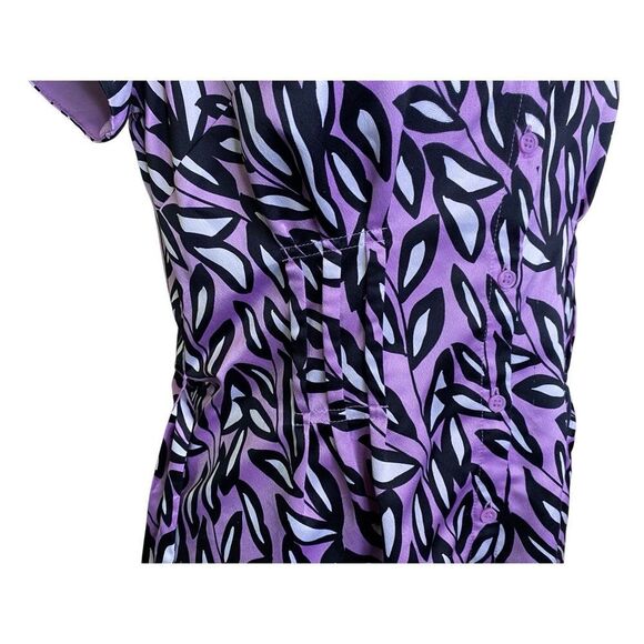 Worthington Satin Blouse Tie Closure Funky Office Workwear Work Colorful - Picture 5 of 13